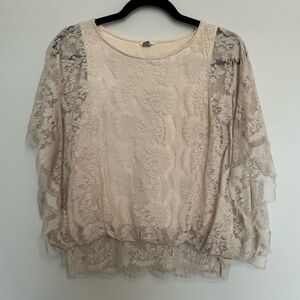 Fossil Cream Lace Women's Blouse Size S